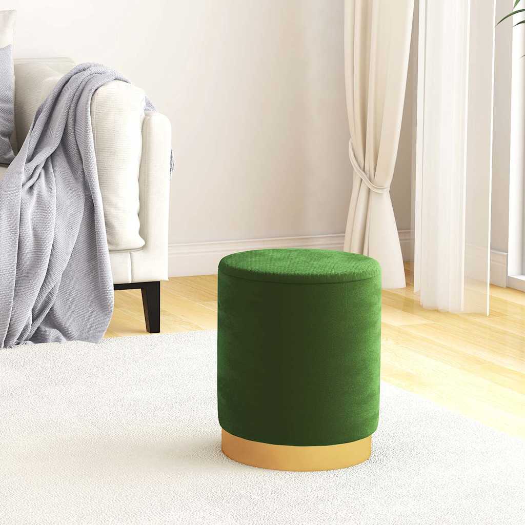 vidaXL Hocker met opbergruimte rond fluweel 31 x 37 cm groen