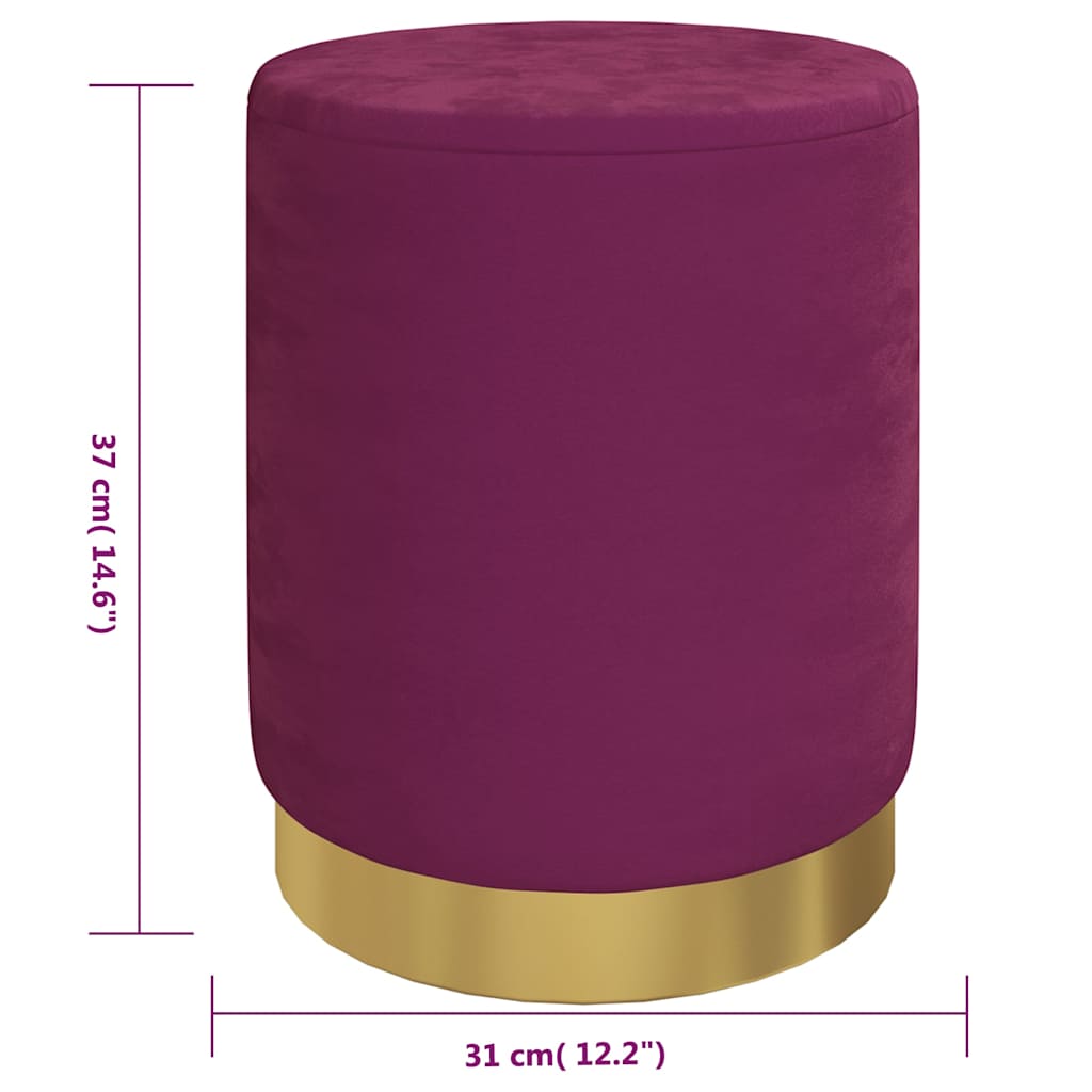 vidaXL Hocker met opbergruimte rond fluweel 31 x 37 cm groen