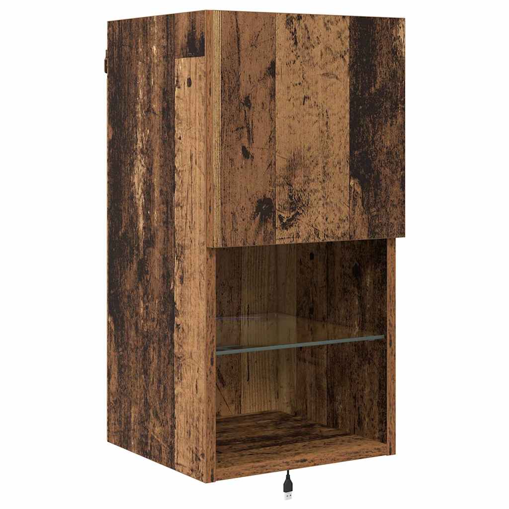 vidaXL 4-delige Tv-wandmeubelset met LED bewerkt hout grijs sonoma