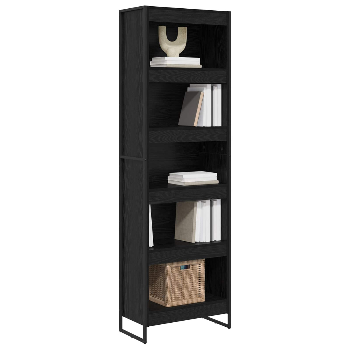 vidaXL Bookcase 2 pcs Black Oak 80 x 30 x 155 cm Engineered wood