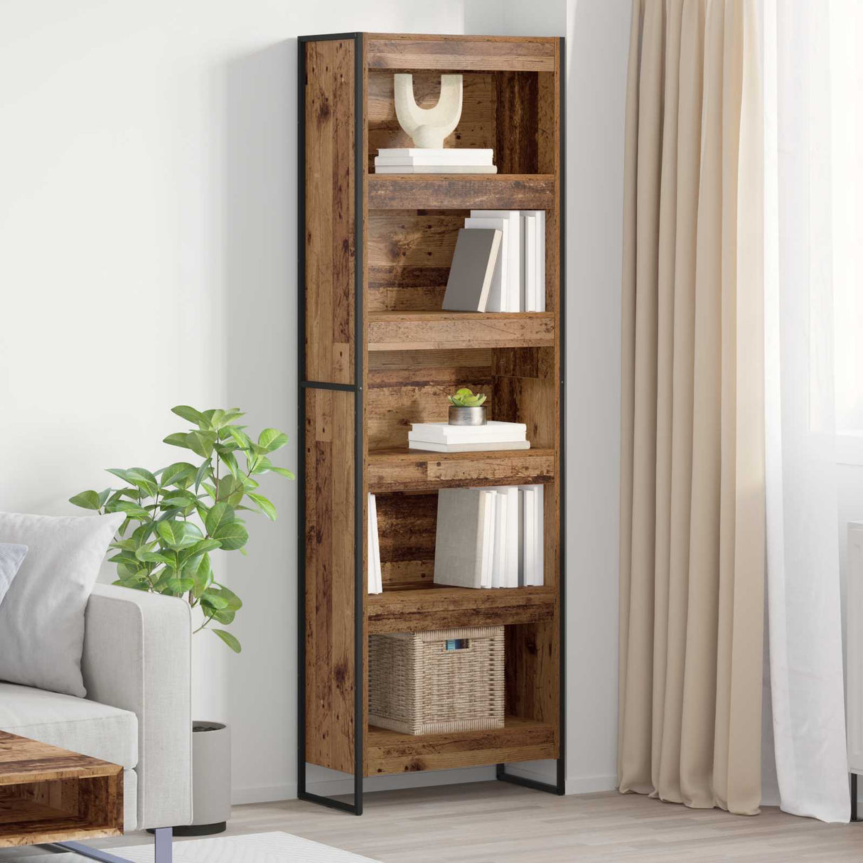 vidaXL Bookcase 2 pcs Black Oak 80 x 30 x 155 cm Engineered wood