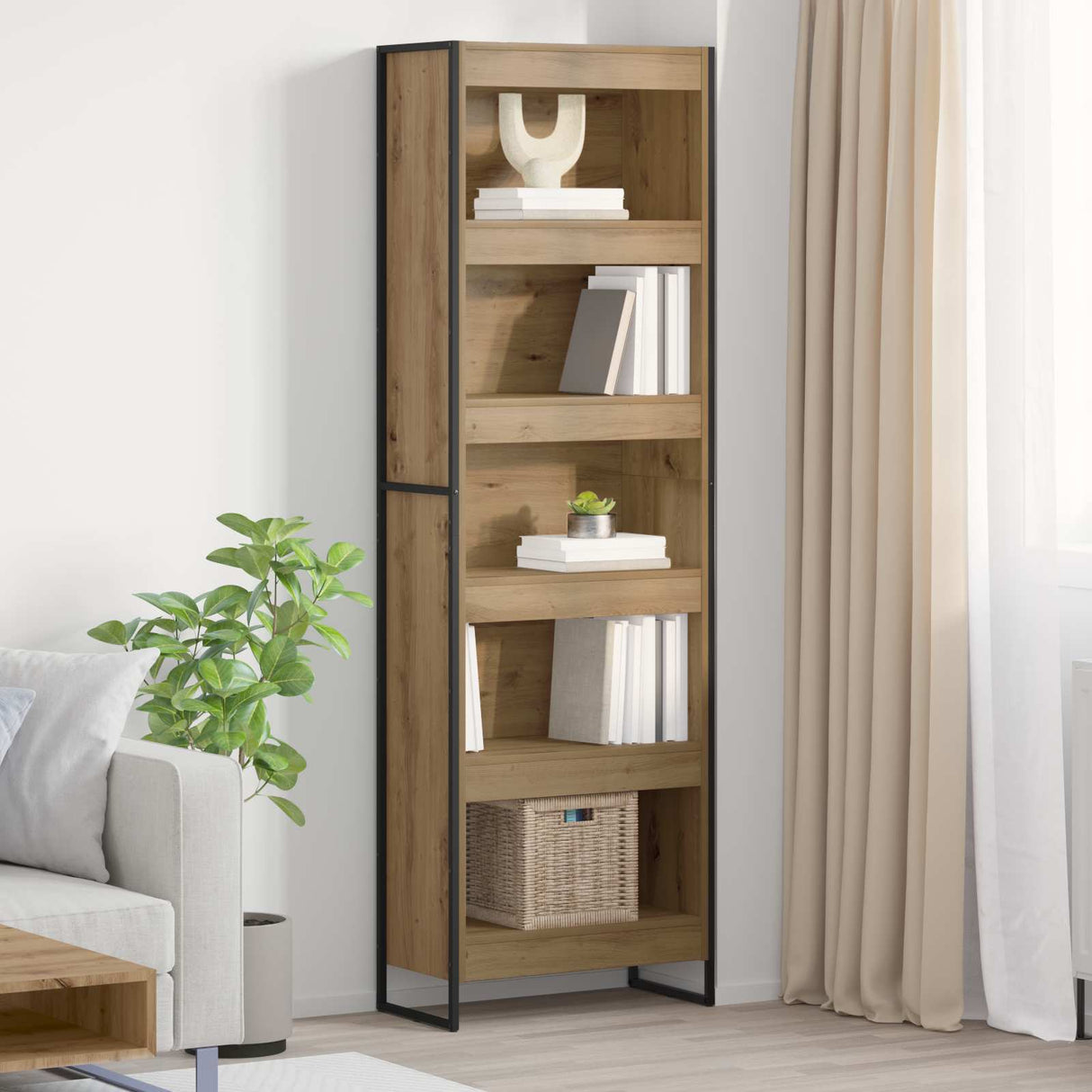 vidaXL Bookcase 2 pcs Black Oak 80 x 30 x 155 cm Engineered wood