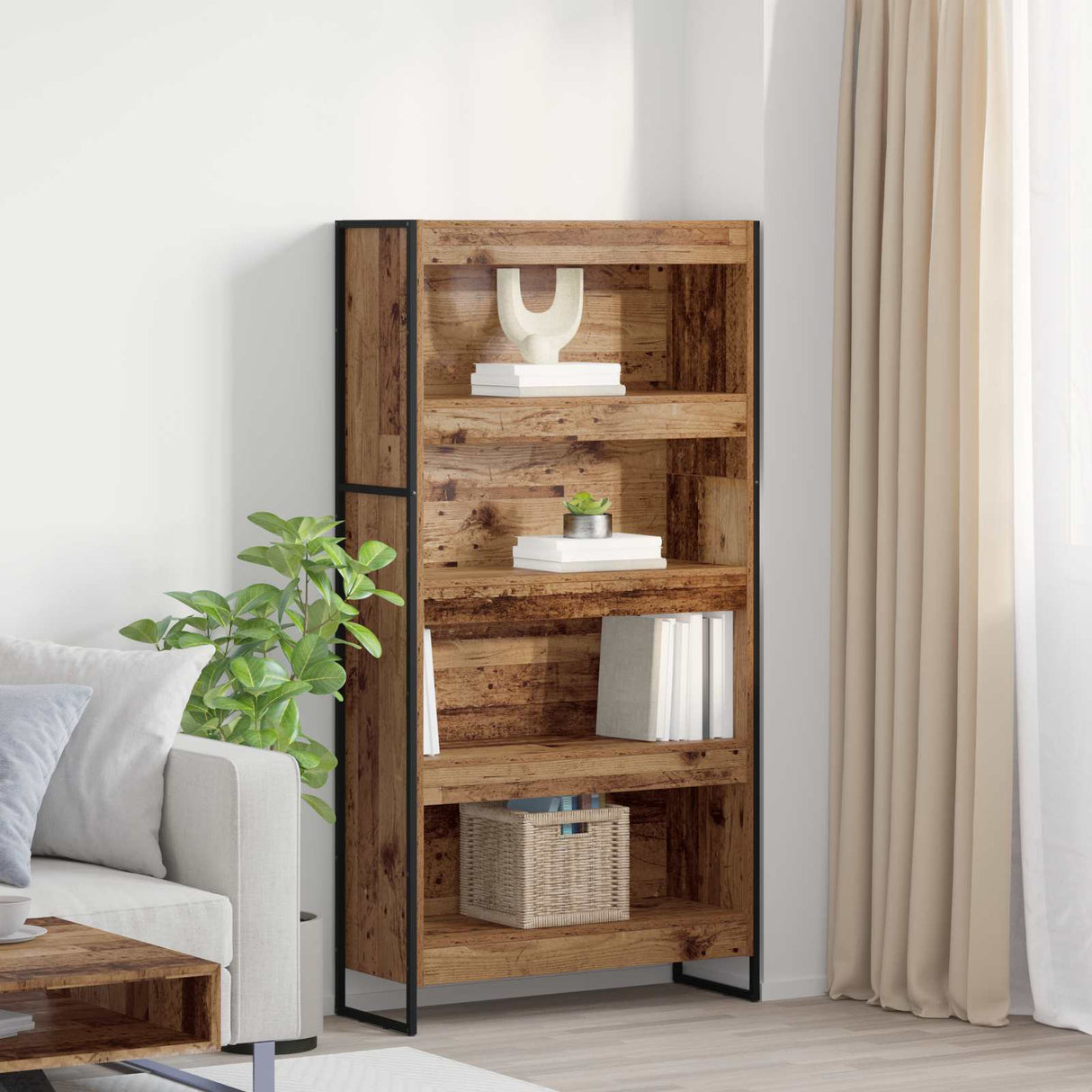 vidaXL Bookcase 2 pcs Black Oak 80 x 30 x 155 cm Engineered wood