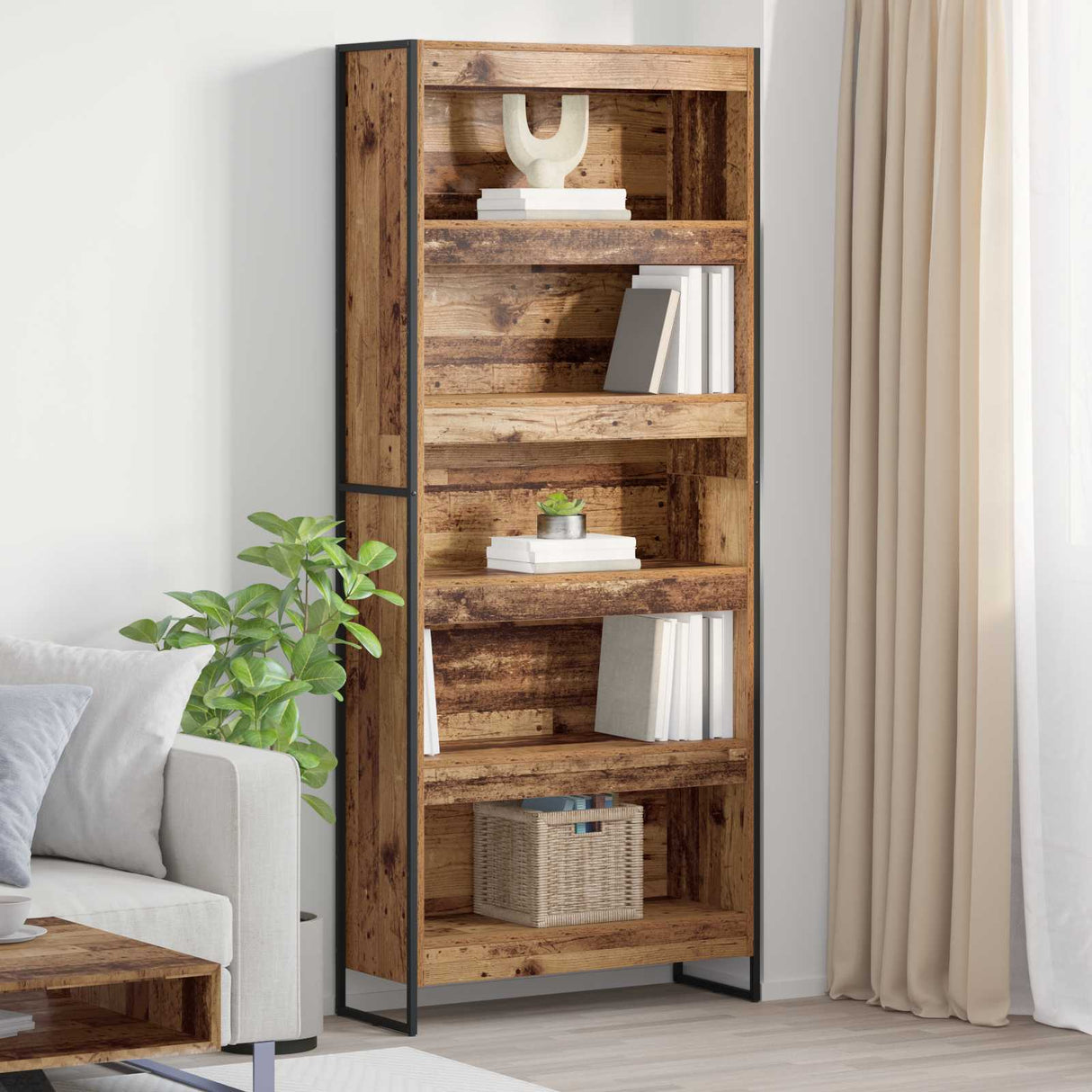 vidaXL Bookcase 2 pcs Black Oak 80 x 30 x 155 cm Engineered wood