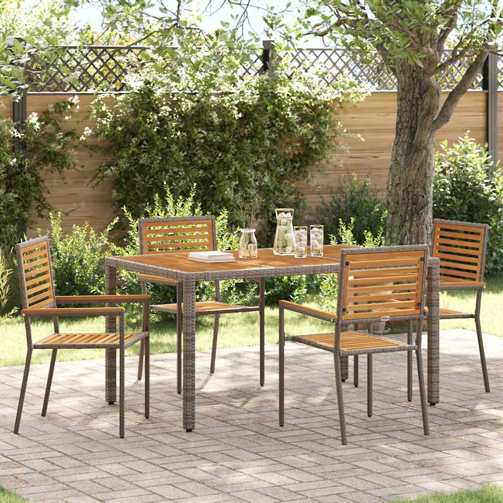 vidaXL Stacking Garden Chairs 4 pcs Brown and Black