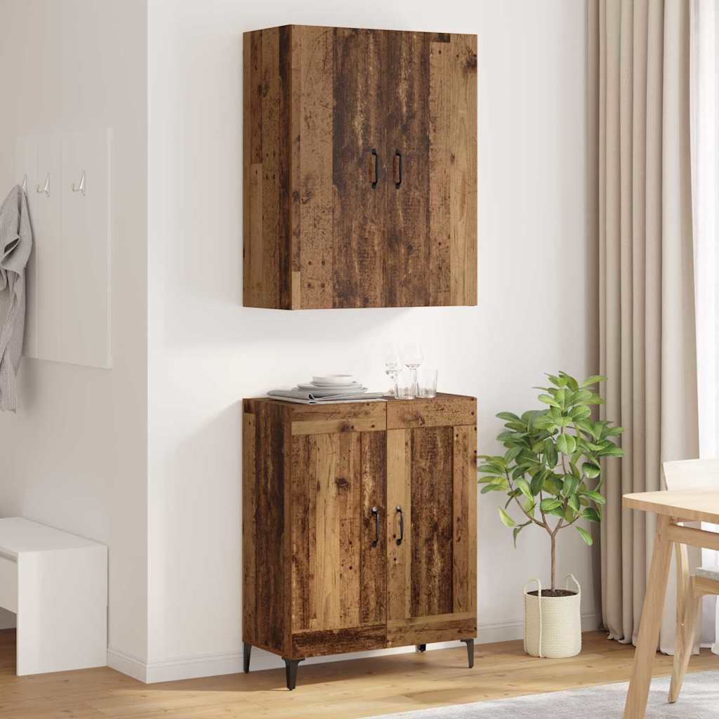 vidaXL Highboard Oud Hout 69,5 x 34 x 180 cm Bewerkt hout