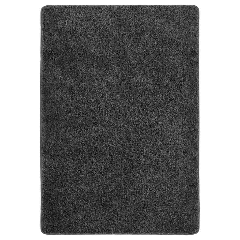 vidaXL Vloerkleed shaggy anti-slip 80x150 cm donkergrijs