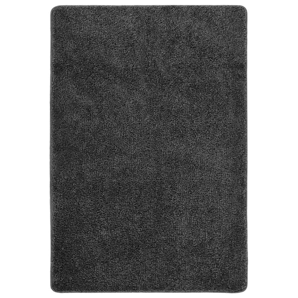 vidaXL Vloerkleed shaggy anti-slip 80x150 cm donkergrijs