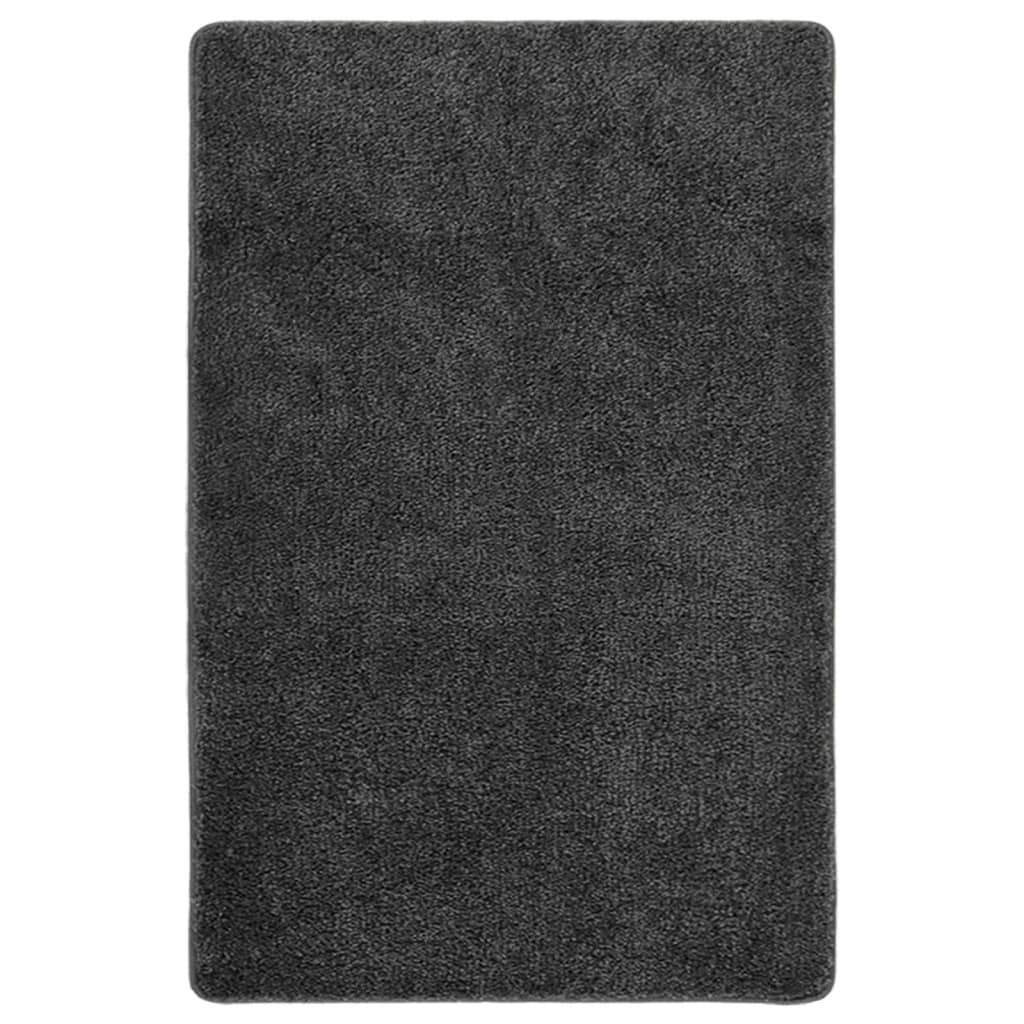 vidaXL Vloerkleed shaggy anti-slip 80x150 cm donkergrijs