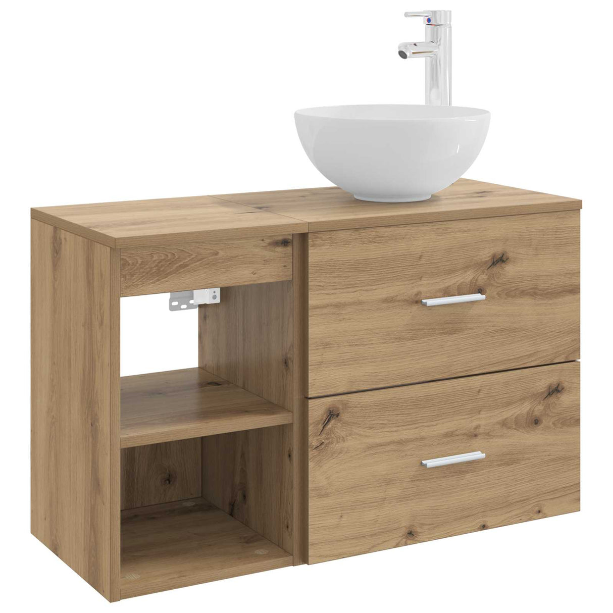 vidaXL Badkamermeubel Set 2 pcs Wit Bewerkt hout