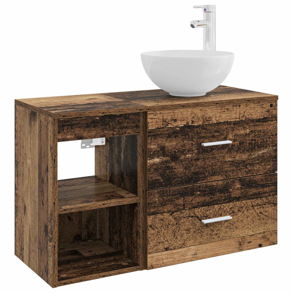 vidaXL Badkamermeubel Set 2 pcs Wit Bewerkt hout