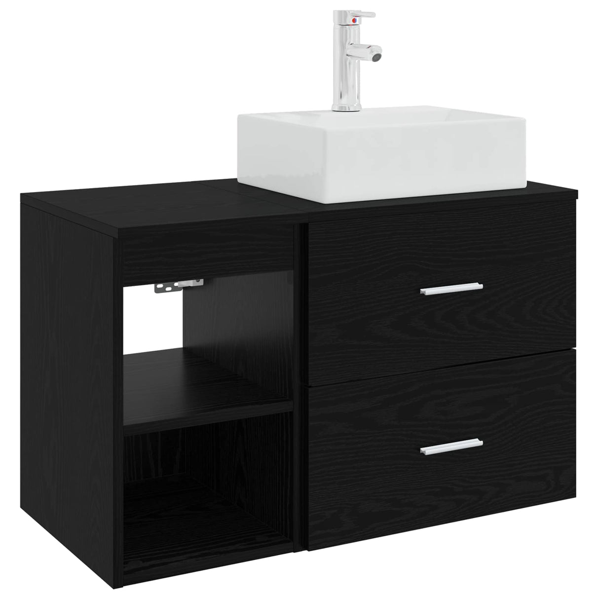 vidaXL Badkamermeubel Set 2 pcs Wit Bewerkt hout