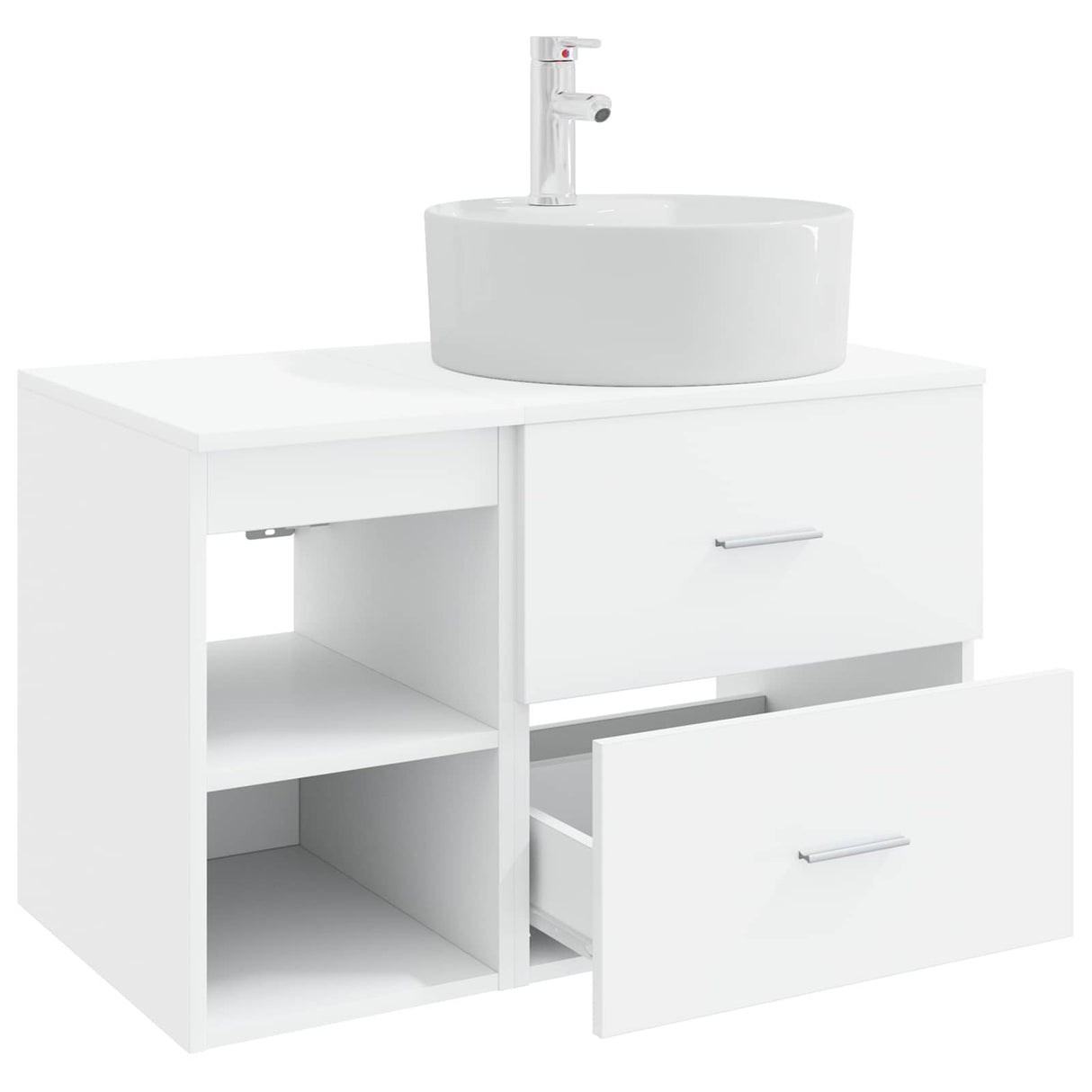 vidaXL Badkamermeubel Set 2 pcs Wit Bewerkt hout