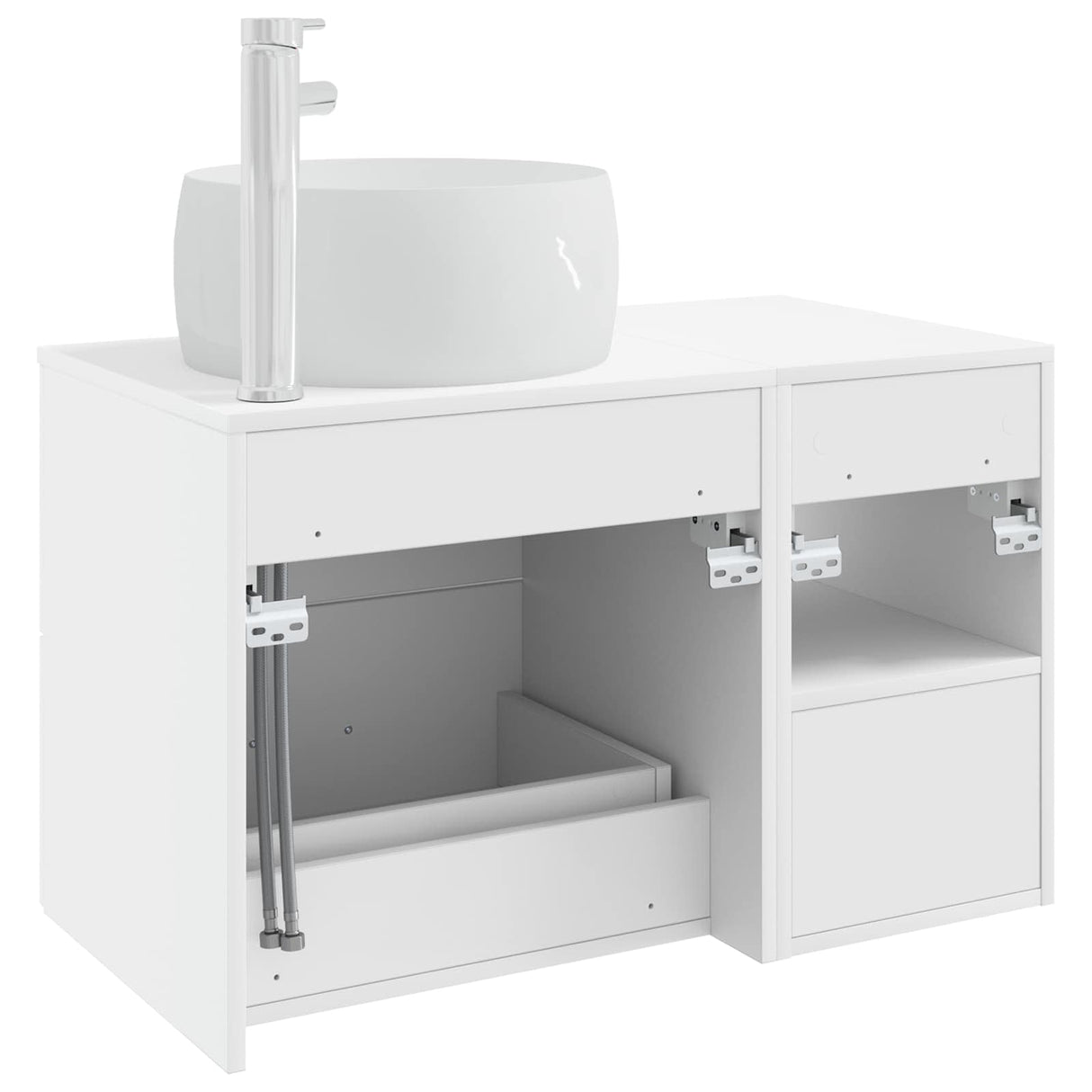 vidaXL Badkamermeubel Set 2 pcs Wit Bewerkt hout