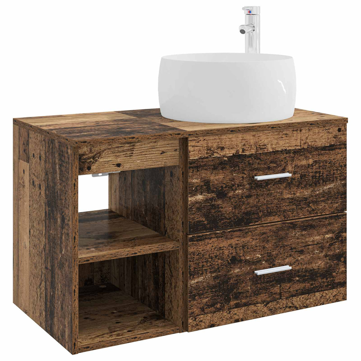 vidaXL Badkamermeubel Set 2 pcs Wit Bewerkt hout
