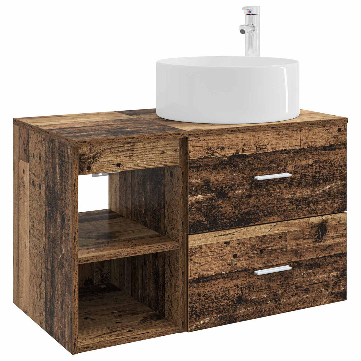 vidaXL Badkamermeubel Set 2 pcs Wit Bewerkt hout