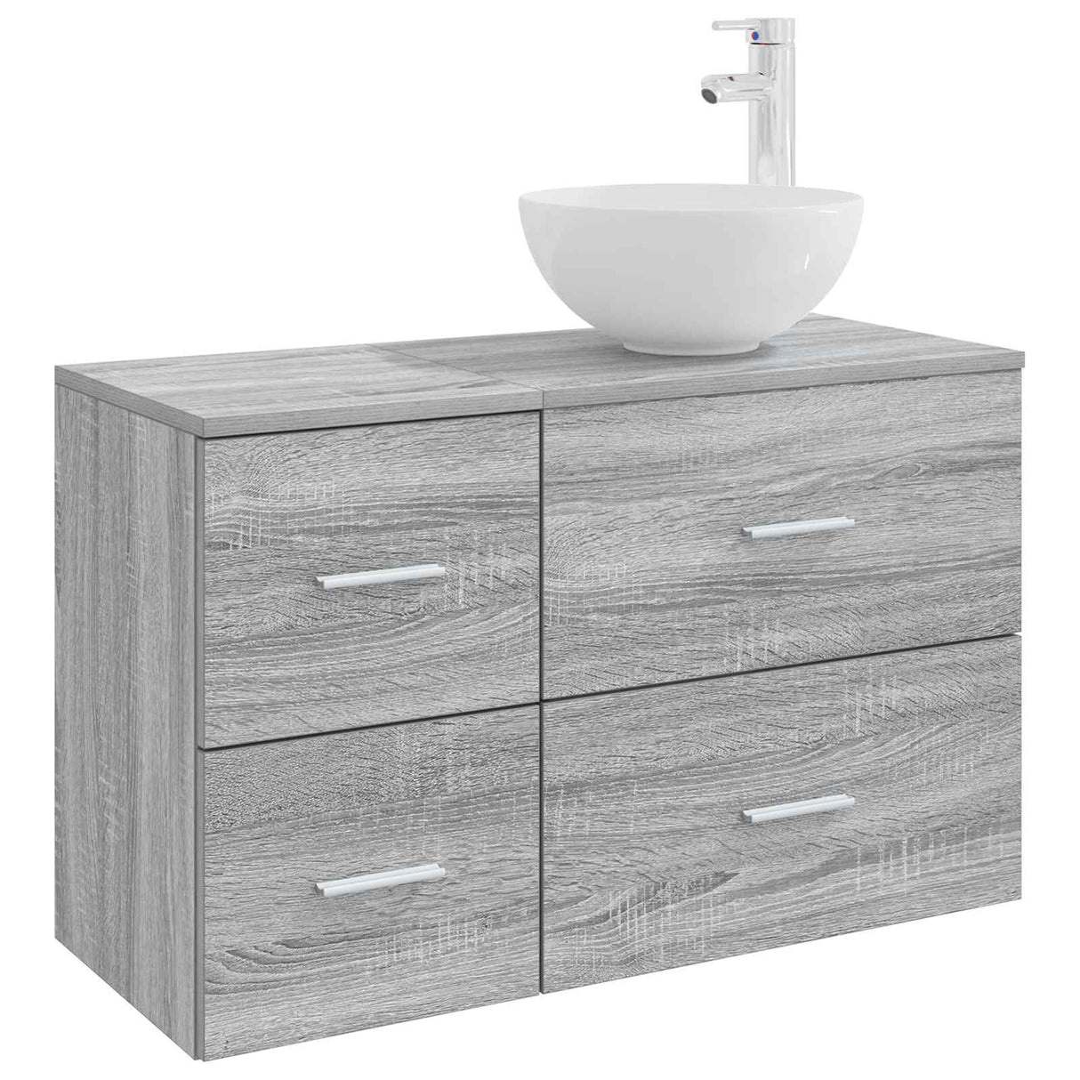 vidaXL Badkamermeubel Set 2 pcs Wit Bewerkt hout