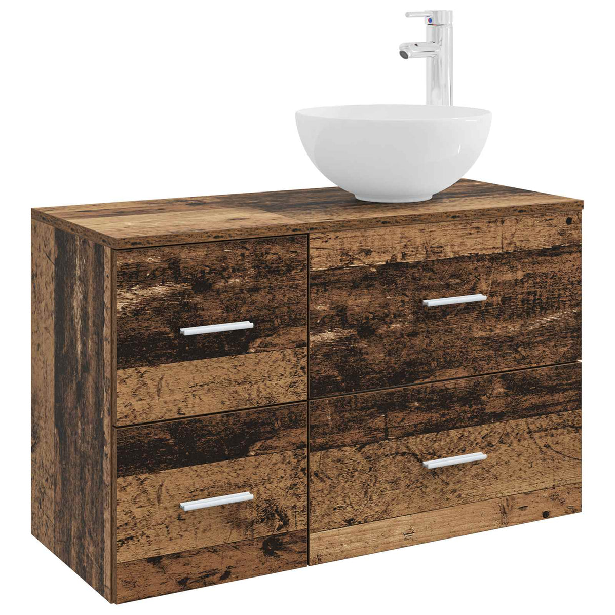 vidaXL Badkamermeubel Set 2 pcs Wit Bewerkt hout