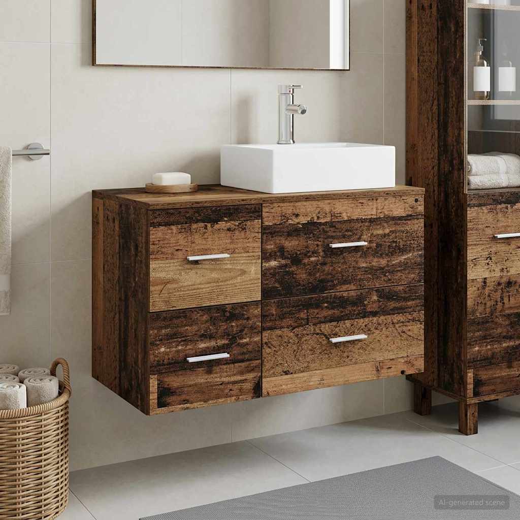 vidaXL Badkamermeubel Set 2 st Wit Bewerkt hout