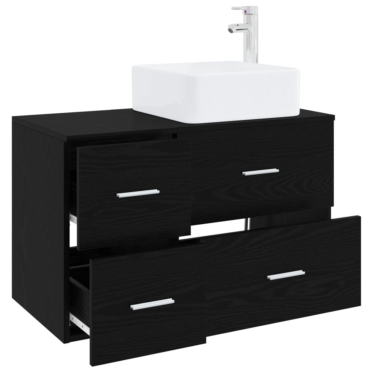 vidaXL Badkamermeubel Set 2 st Wit Bewerkt hout