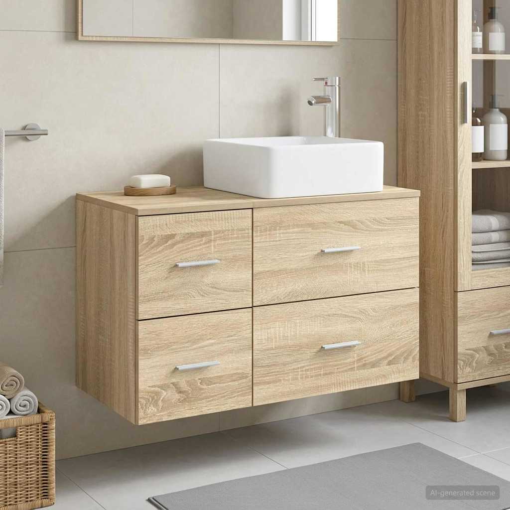 vidaXL Badkamermeubel Set 2 st Wit Bewerkt hout