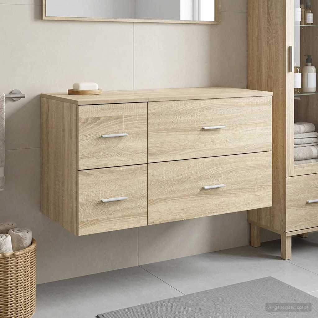 vidaXL Badkamermeubel Set 2 st Wit Bewerkt hout