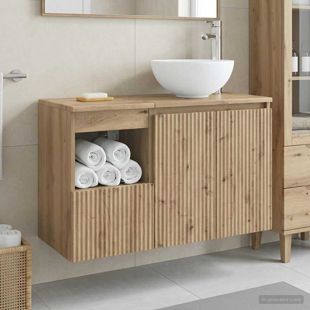 vidaXL Badkamermeubel Set 2 st Wit Bewerkt hout
