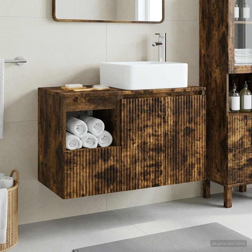 vidaXL Badkamermeubel Set 2 st Wit Bewerkt hout