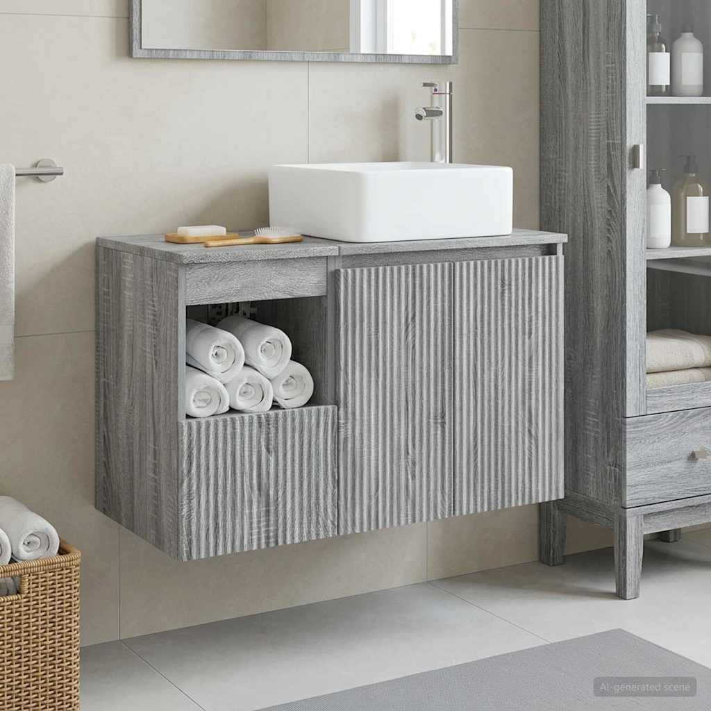 vidaXL Badkamermeubel Set 2 st Wit Bewerkt hout