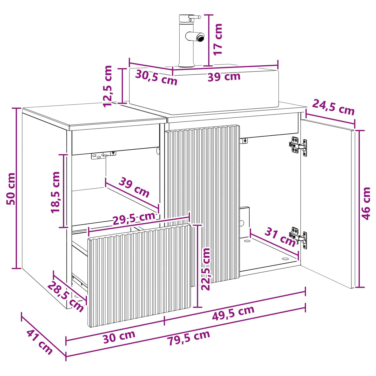 vidaXL Bathroom Furniture Set 2 pcs White Engineered Wood