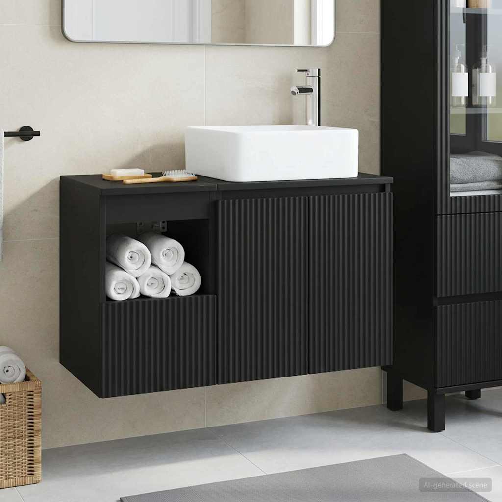vidaXL Badkamermeubel Set 2 st Wit Bewerkt hout