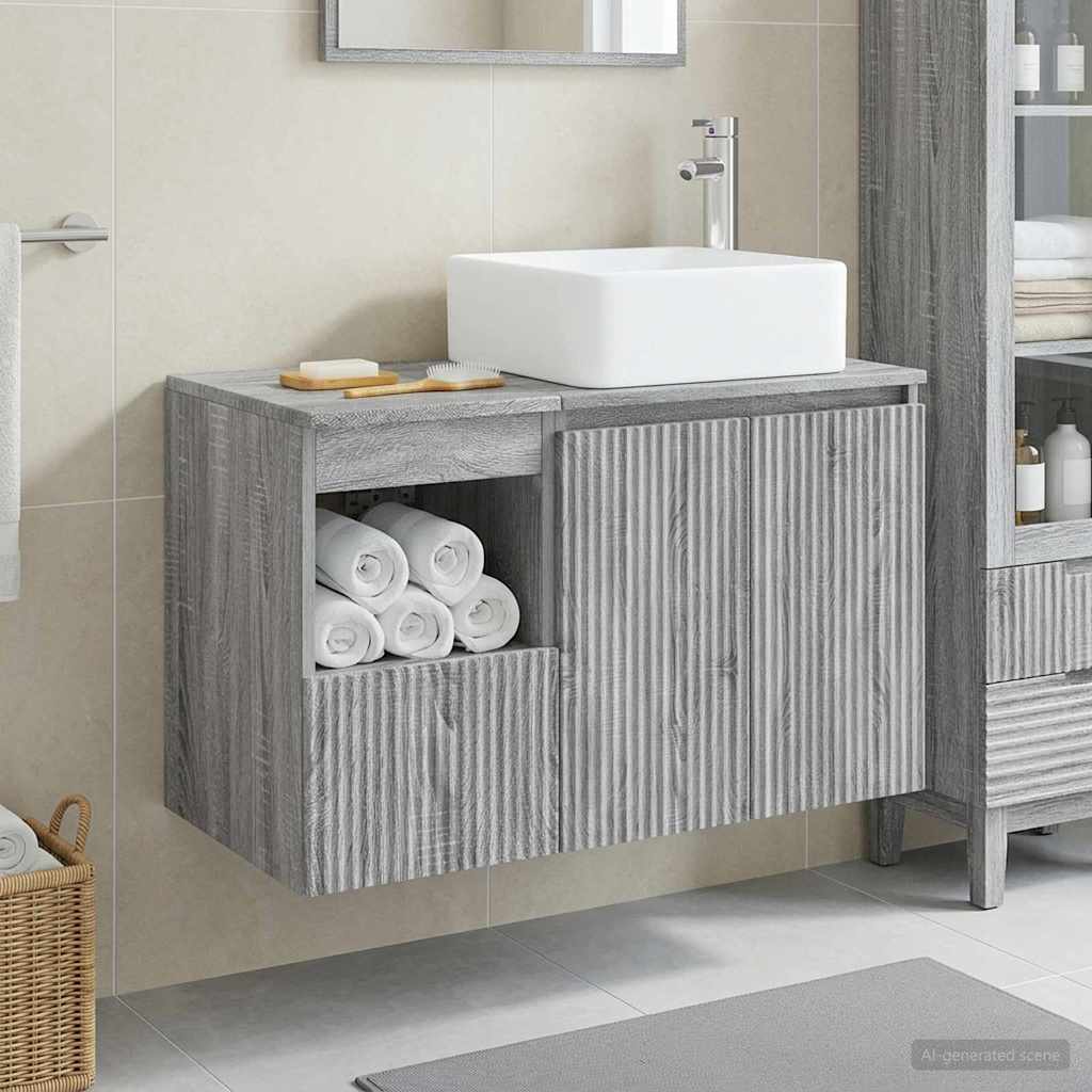vidaXL Badkamermeubel Set 2 st Wit Bewerkt hout