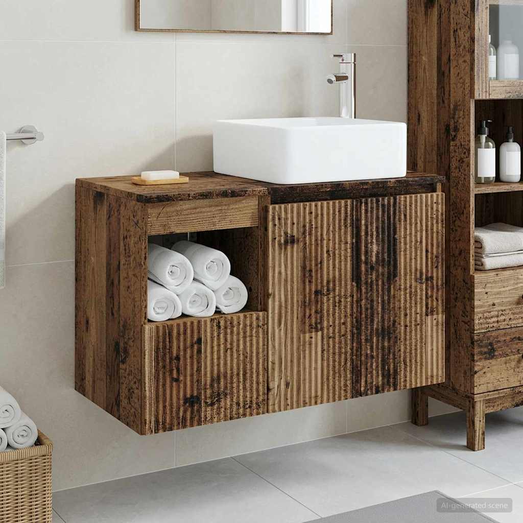 vidaXL Badkamermeubel Set 2 st Wit Bewerkt hout