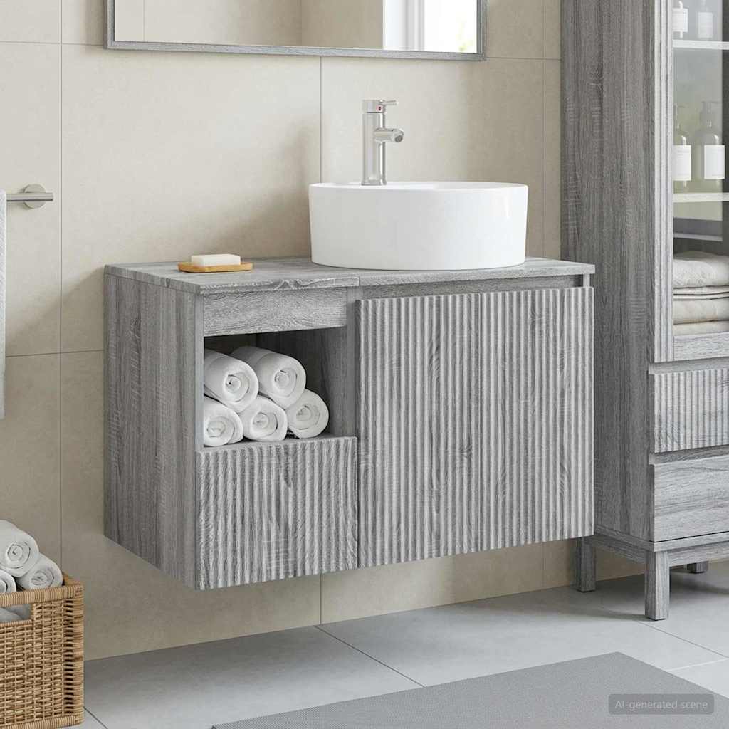 vidaXL Badkamermeubel Set 2 st Wit Bewerkt hout