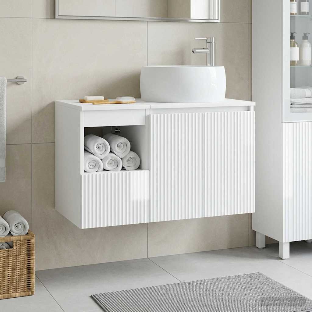vidaXL Badkamermeubel Set 2 st Wit Bewerkt hout