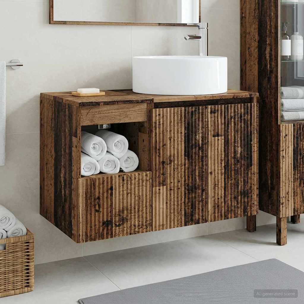 vidaXL Badkamermeubel Set 2 st Wit Bewerkt hout