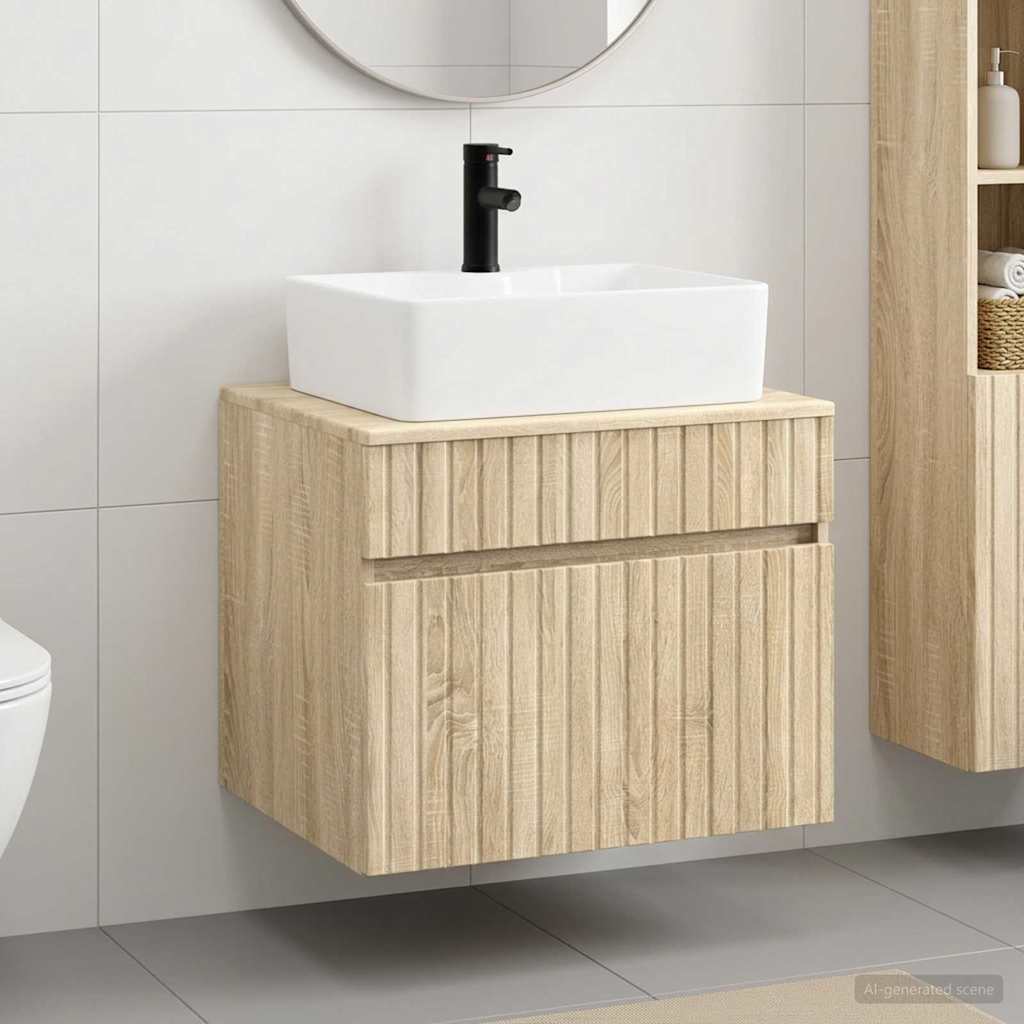 vidaXL Badkamermeubel Set Wit Bewerkt hout