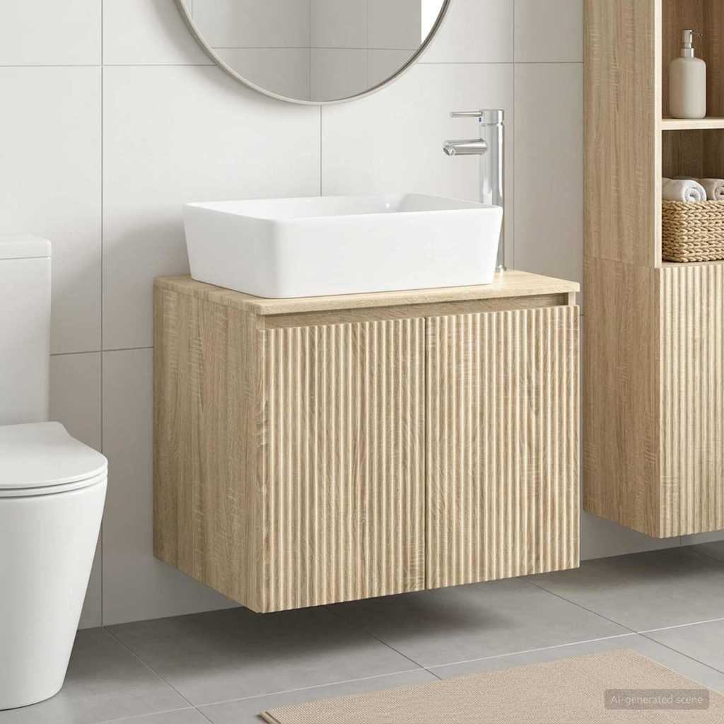 vidaXL Badkamermeubel Set Wit Bewerkt hout