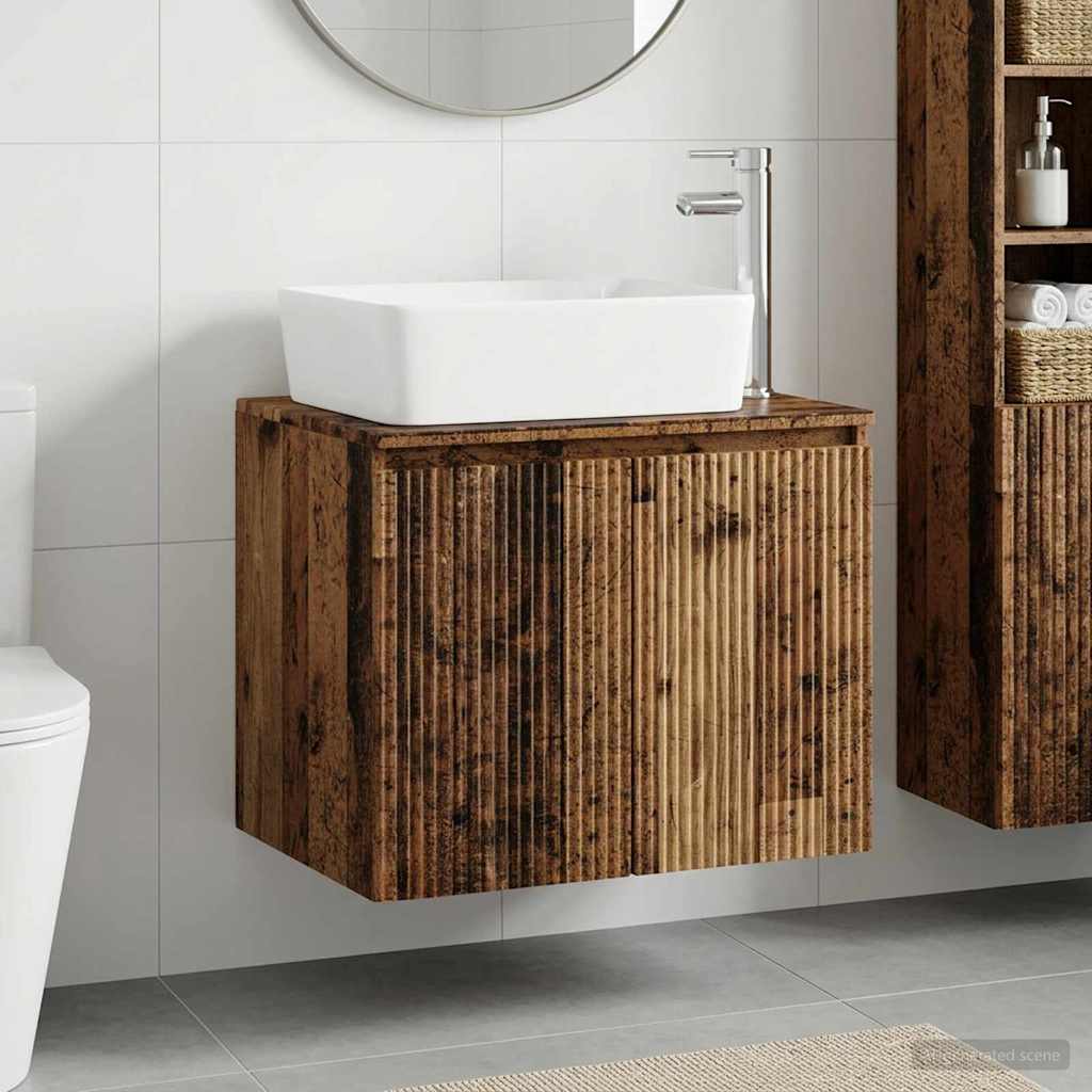 vidaXL Badkamermeubel Set Wit Bewerkt hout