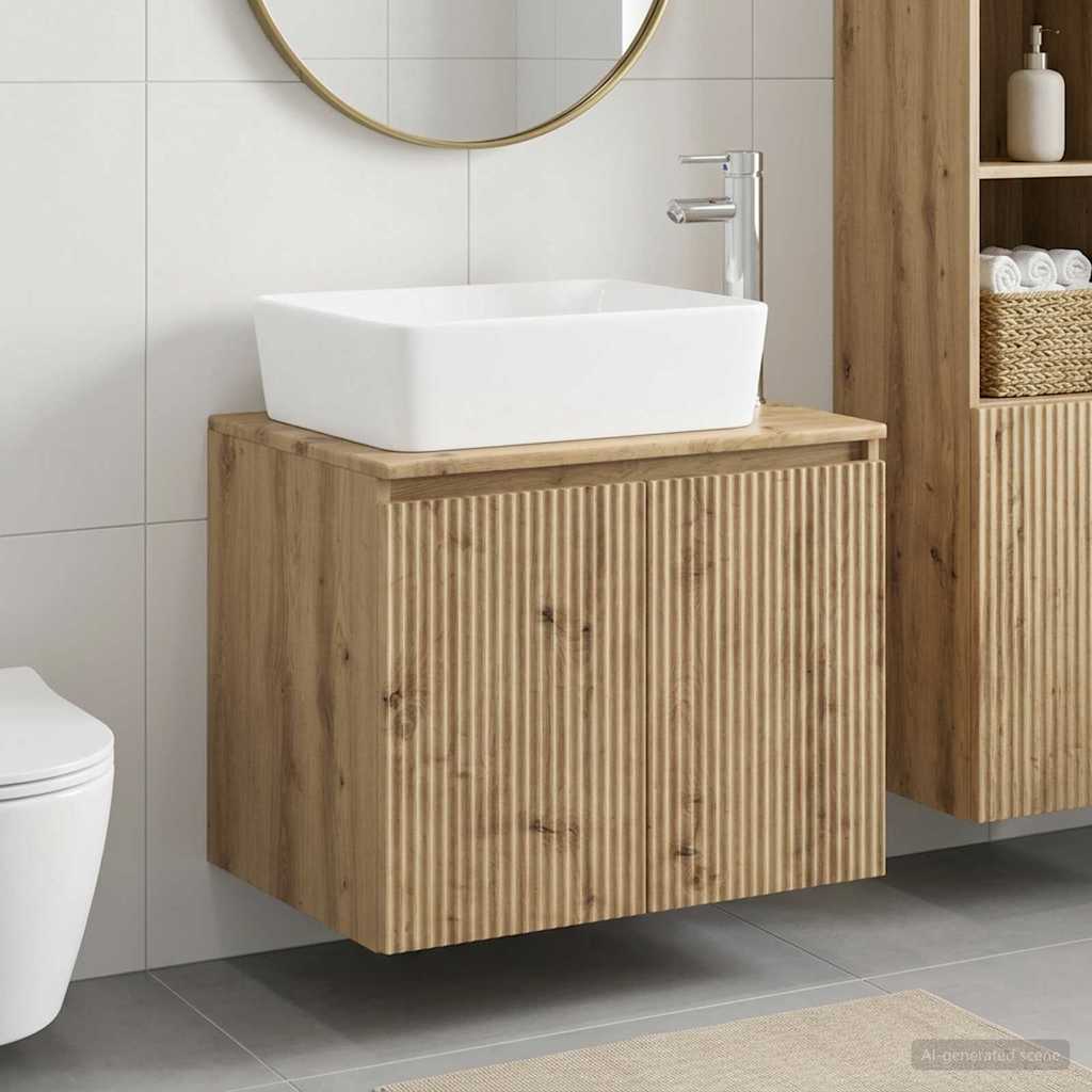 vidaXL Badkamermeubel Set Wit Bewerkt hout