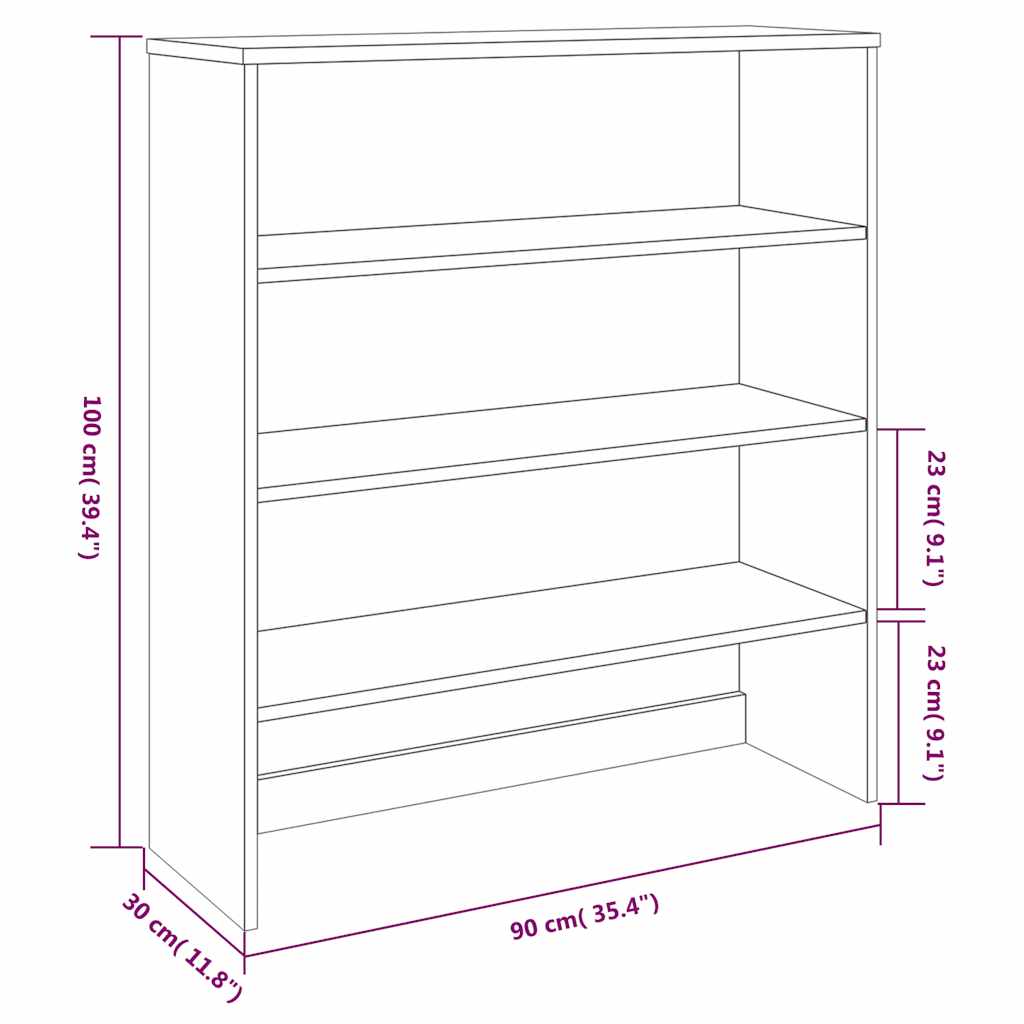 vidaXL Opzetkast HAMAR 90x30x100 cm massief grenenhout wit