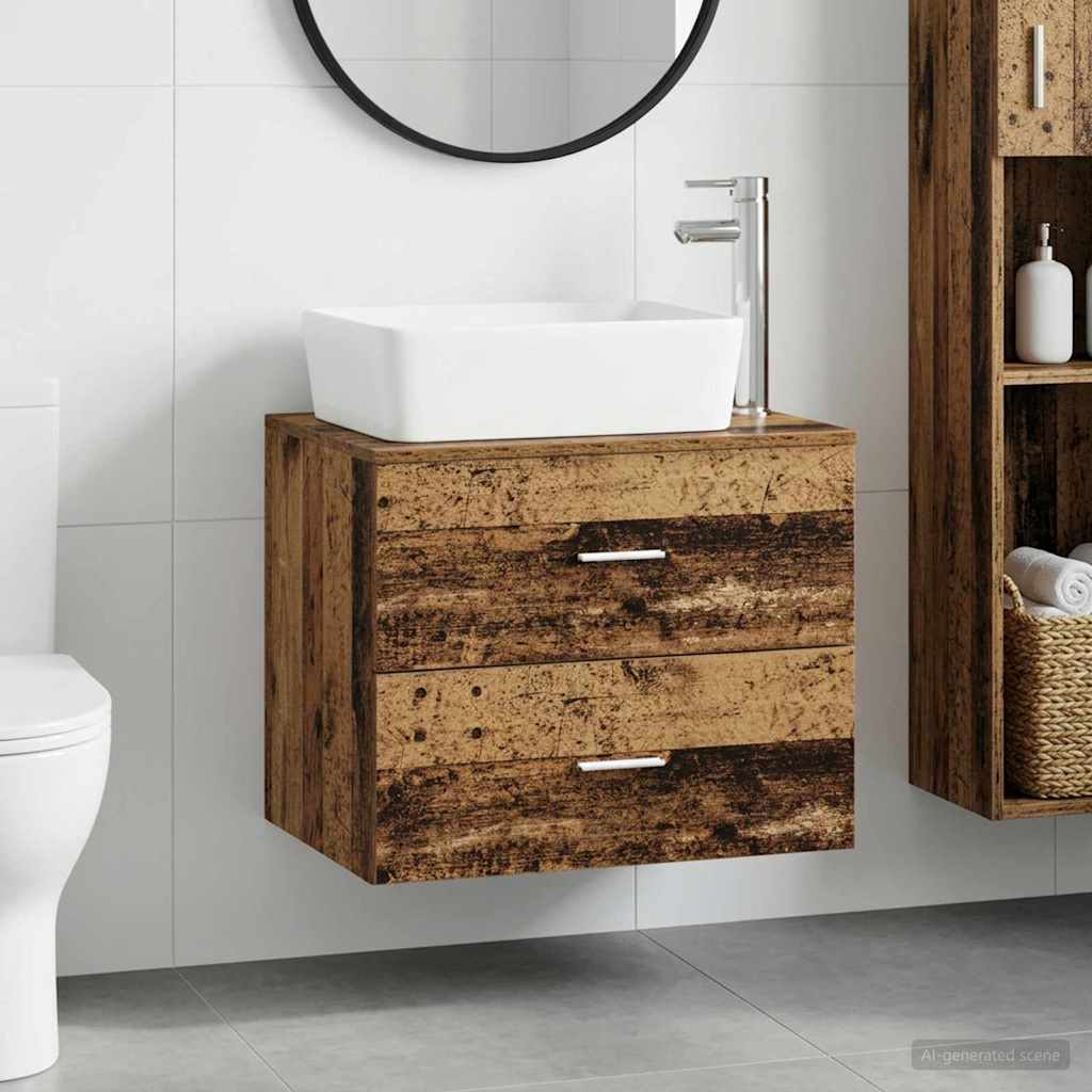 vidaXL Badkamermeubel Set Wit Bewerkt hout