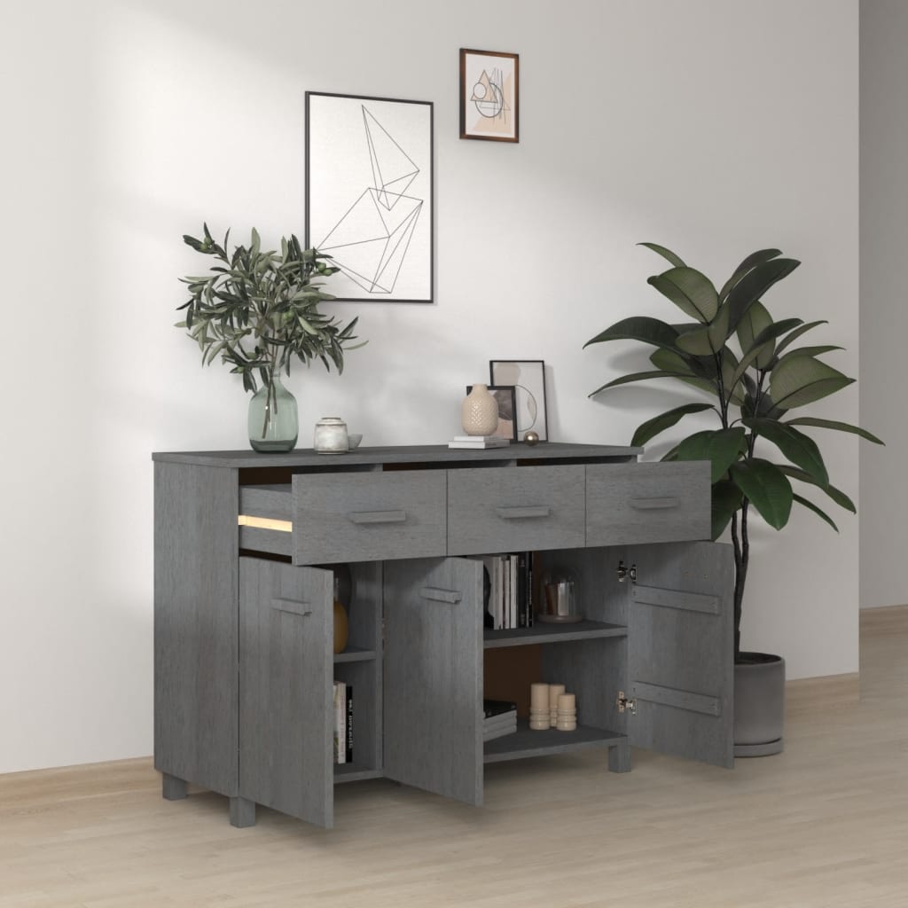 vidaXL Dressoir HAMAR 113x40x80 cm massief grenenhout honingbruin
