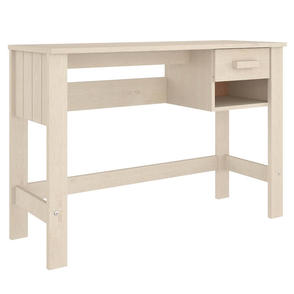 vidaXL Bureau HAMAR 110x40x75 cm massief grenenhout honingbruin