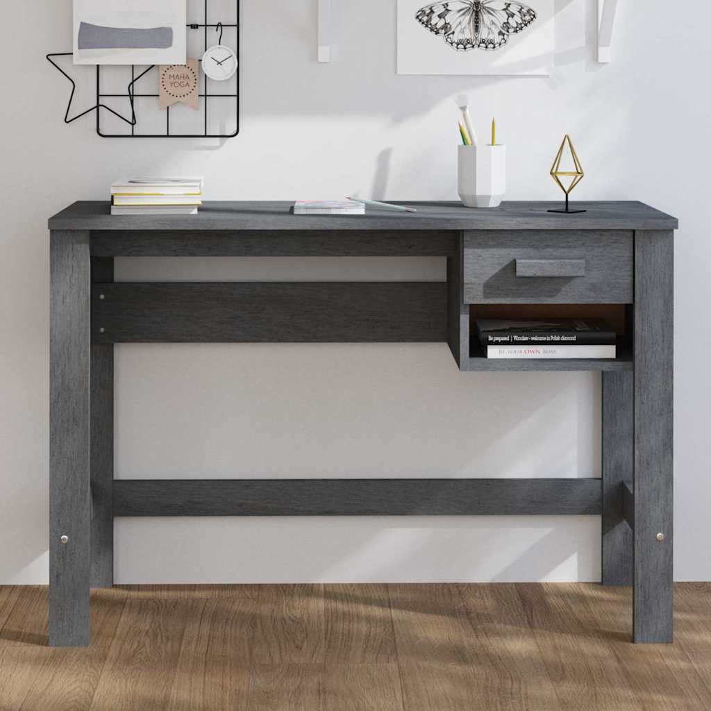 vidaXL Bureau HAMAR 110x40x75 cm massief grenenhout honingbruin