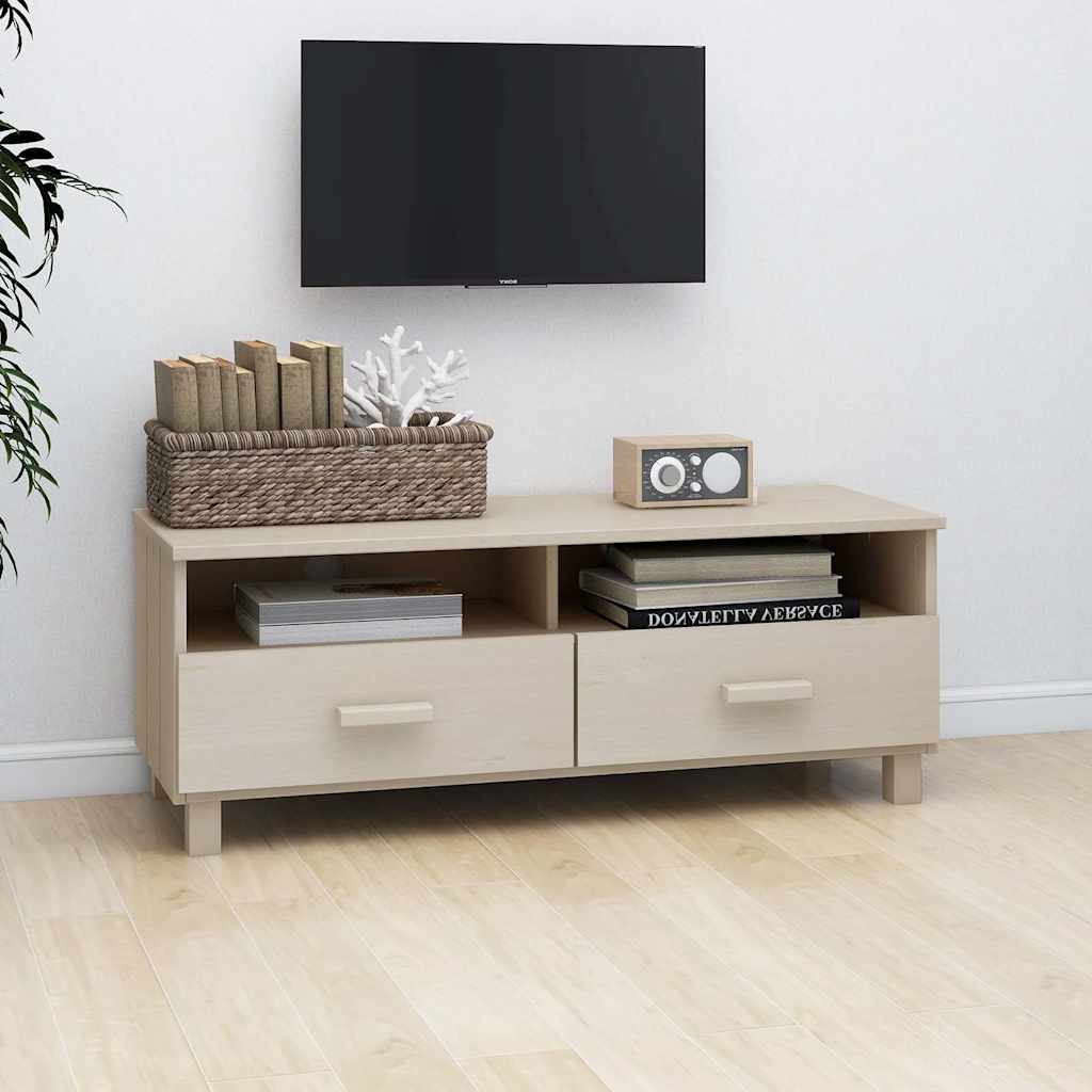 vidaXL TV Cabinet HAMAR 106x40x40 cm Solid Pine Honey Brown