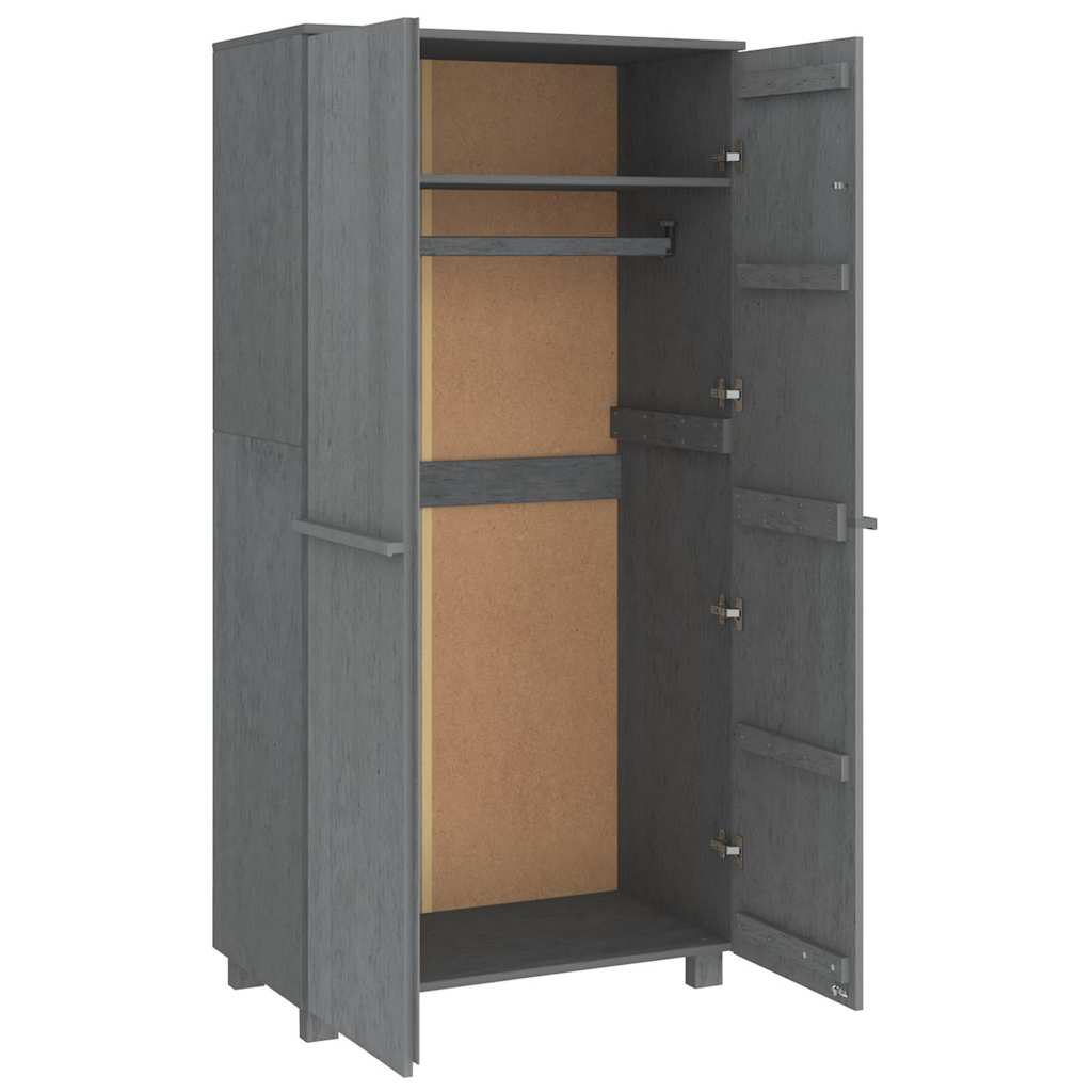 vidaXL Kledingkast HAMAR 89x50x180 cm massief grenenhout honingbruin