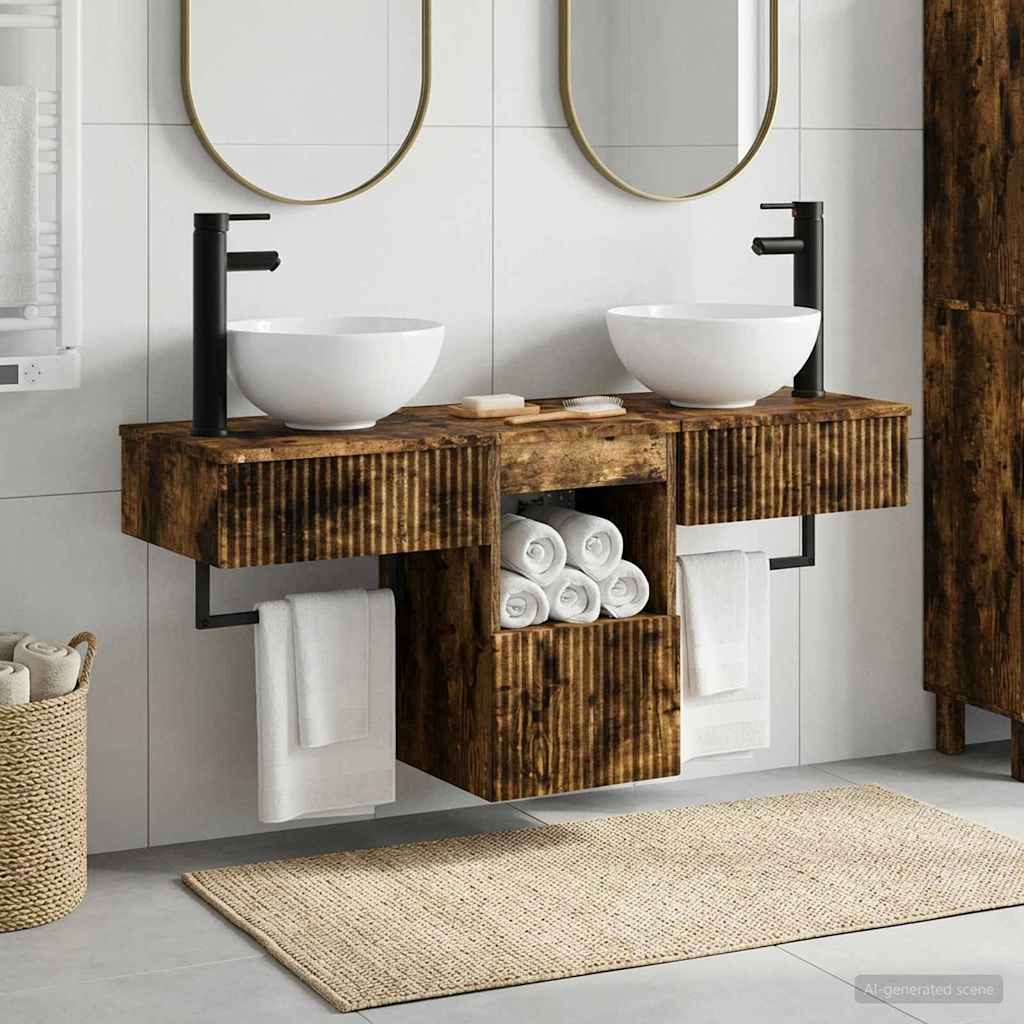 vidaXL Badkamermeubel Set 3 st Wit Bewerkt hout