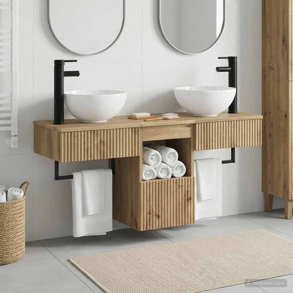 vidaXL Badkamermeubel Set 3 st Wit Bewerkt hout