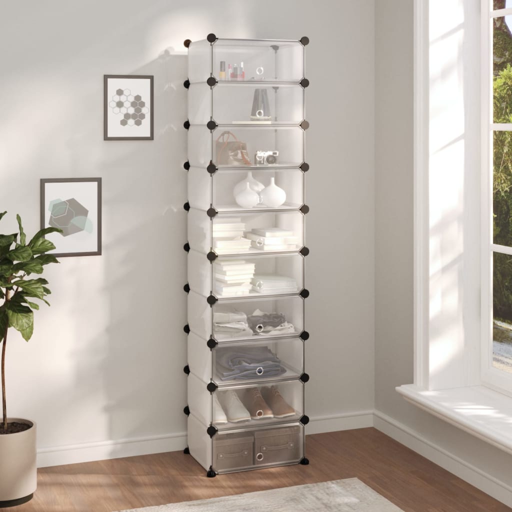vidaXL Schoenenrek 93x36,5x140 cm polypropeen transparant